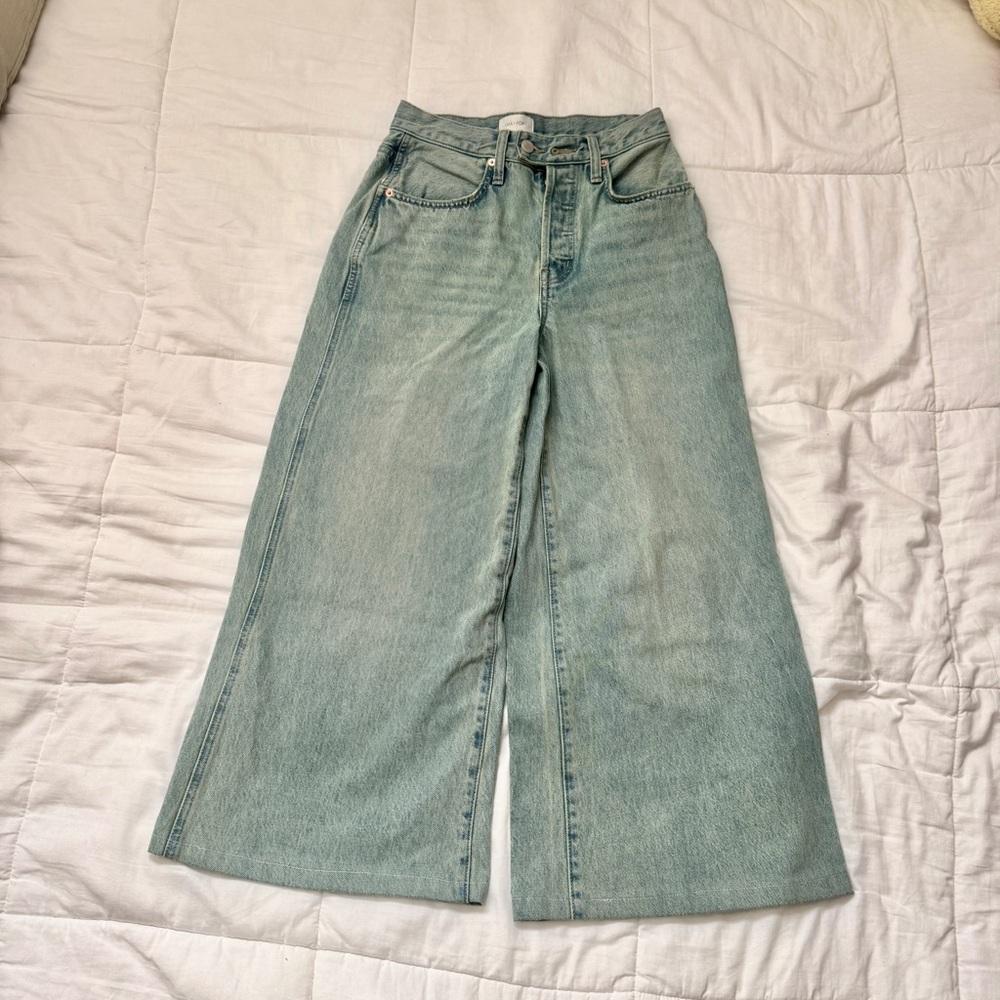 OAK + FORT Light Blue Vintage Wash Baggy Jeans